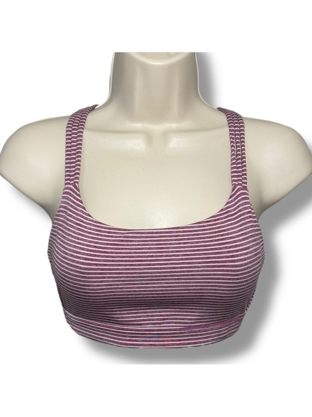 GapFit Women’s Eclipse Medium Support Strappy Sports Bra Pink Stripe Size XS
